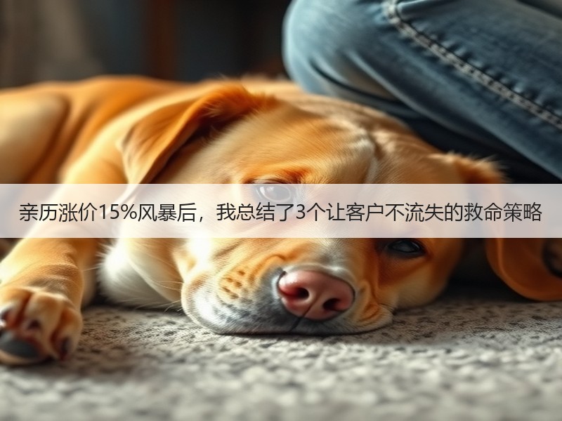 亲历涨价15%风暴后，我总结了3个让客户不流失的救命策略