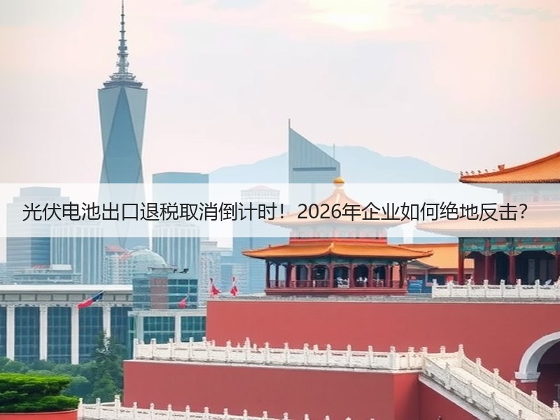 光伏电池出口退税取消倒计时！2026年企业如何绝地反击？