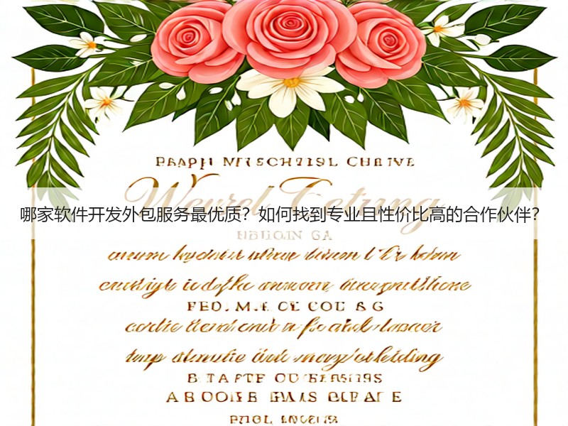 哪家软件开发外包服务最优质？如何找到专业且性价比高的合作伙伴？